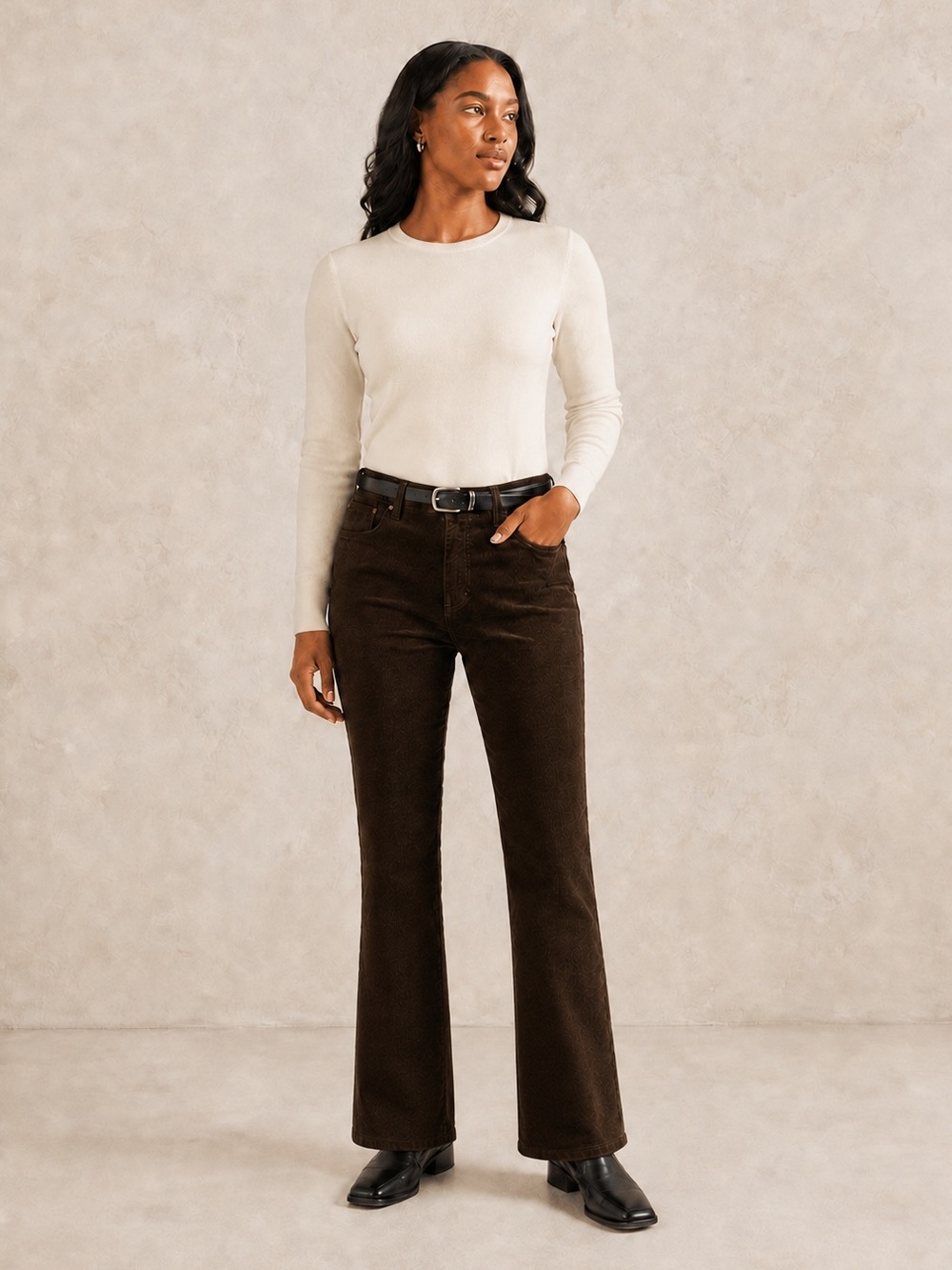 Club Monaco Vintage Y2K Chocolate Corduroy Flare Pants Sz 10